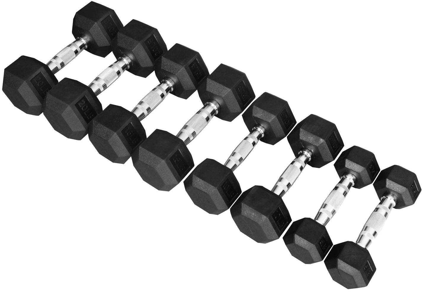 100 LB Dumbbell Set, Pairs of 5 Lb, 10 Lb, 15 Lb and 20 Lb